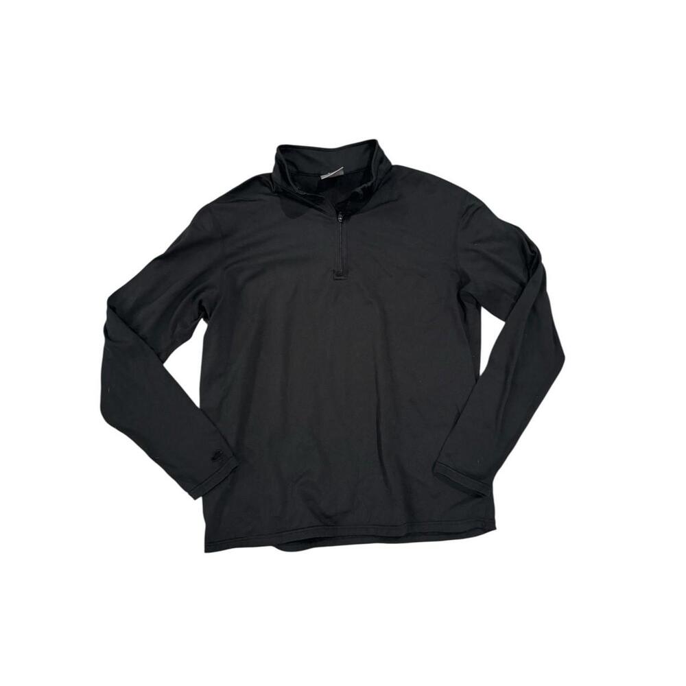 Refrigiwear Men’s 1/4 Zip Pullover Sweat Shirt Black Size Medium